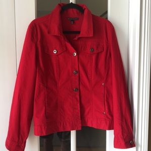 Baccini Red Cotton/Spandex Jacket Sz XL